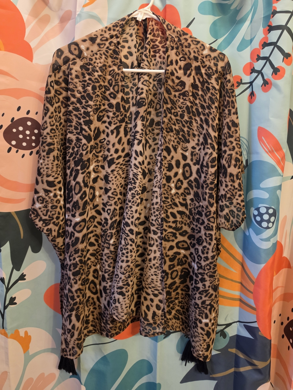 Maurices Leopard Print Open Front Kimono - One Size Fits All